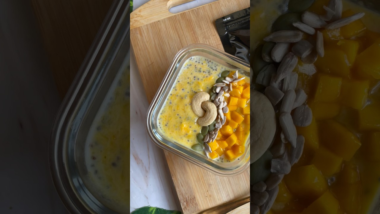 Mango chia pudding #mangochiapudding #healthybreakfast Mango chia pudding #mangochiapudding #healthybreakfast