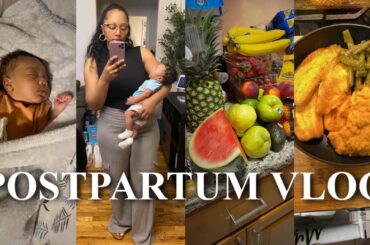 VLOG: Baby Turns 1 Month, HUGE Grocery Haul + Healthy Dinner Ideas