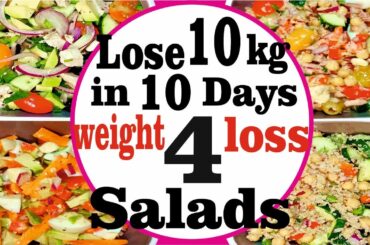 4 Healthy Salad Recipes For Weight Loss | Cucumber Salad | Chicken Salad | Easy Salad Recipes
