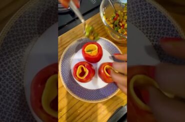 Stuffed tomatoes#HealthyLunch #StuffedTomatoes #NutritiousMeals #HealthyEating  #shiprakhanna