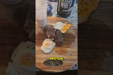 High Protein Bison Steak and Eggs Breakfast #food #fitness #shorts