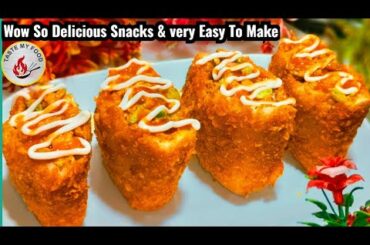 My Kid's Favourite Snack Recipe | Healthy Snack Ideas For Kids | Easy Crunchy Chicken Bread Pocket
