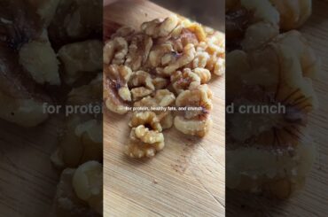 Healthy apple snack recipe: Greek yogurt, peanut butter, & walnuts!