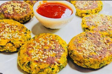 Zucchini Corn Fritters Recipe | Corn patties recipe |Vegetables patties recipe|Low calorie snacks