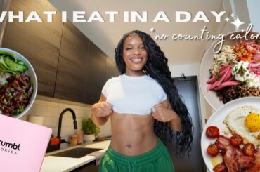 *UPDATED* what I eat in a day | high protein, healthy meals, snacking + full workout