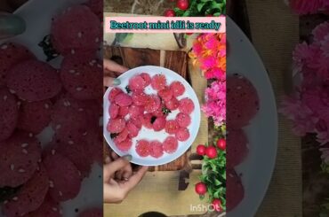 Quick and healthy mini idli recipe| beetroot recipes| kid's lunchbox recipe| veg recipes #shortvideo