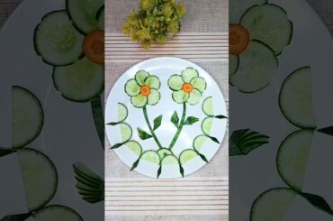 Vegetable Carving Ideas l Cucumber Salad Ideas #cuttingskills #vegetable #shorts #art #viral #salad