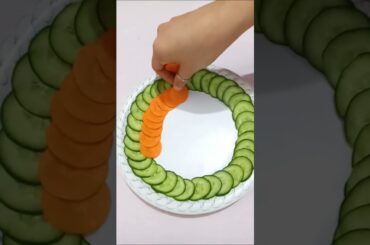 salad decorat idea Cucumber & Carrot salad || Handmade Salad decoration
