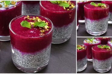 Dragon Fruit Chia Pudding | Healthy Weight Loss Pudding | Basil Seed Pudding Recipe