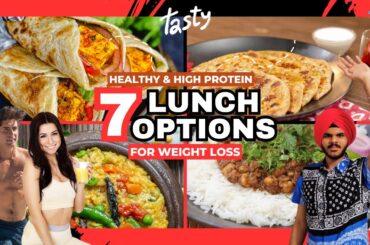 7 Fast, Healthy, Tasty & High Protein Lunch Ideas/Recipes for the Week - Vegetarian Indian Meals
