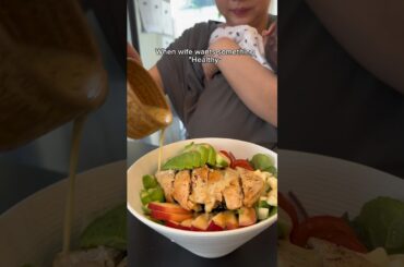 Healthy salad for wife, while me I'm allergic to vegetables