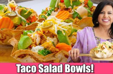 Healthy Lunchbox Idea! Taco Salad with Homemade Bowls Recipe in Urdu Hindi  - RKK
