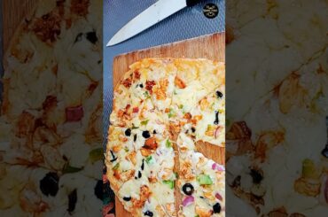 Chicken Pizza Recipe|make easy way/| hamsfood | make with shawarma things|Cheese Pizza BaBa Food RRC