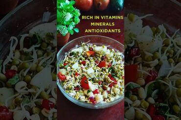 Just 1 min healthy sprouts recipe. protein salad recipe. Moong sprouts salad. #shorts #moongsprouts