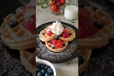 Homemade Healthy  Waffles Except Whipped Cream #shortvideo #breakfast #meal #morning #healthy