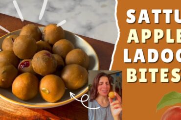 Sattu Apple Ladoo Bites Recipe | Healthy Tasty Easy Zero Oil Sweets | High Protein & Fibre Rich