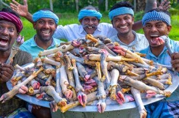 GOAT LEG FEET | Cooking & Eating in Village | Healthy Goat Leg Recipe | Traditional Mutton Recipes