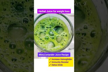 Herbal Drink for weight loss | Mint & Coriander Leaves Smoothie Recipe