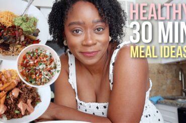HOW TO EAT HEALTHY ON A BUDGET! GROCERY HAUL & MEAL PREP WITH ME, HEALTHY MEAL IDEAS UNDER 30 MINS