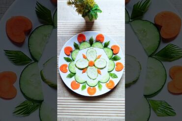 Cucumber Carrot Carving Ideas l Vegetable Salad #cucumbercarving #art #shorts #cookwithsidra #food