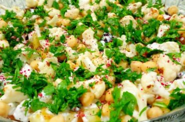 HEALTHY SALAD RECIPE | EGGPLANT , POTATO AND CAULIFLOWER SALAD | ARABIC RECIPE