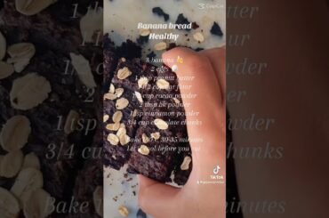 Healthy chocolate banana bread recipe #youtubeshorts  #banana #bananabread #recipe