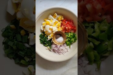 Healthy, creamy egg salad recipe with fat free garlic mayo #healthyfood #eggsaladrecipe #eggsalad