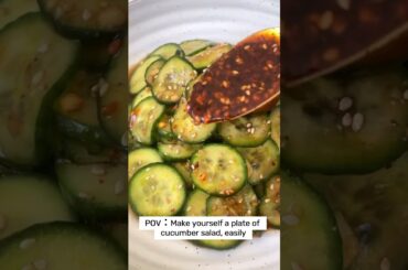 Make yourself a plate of cucumber salad, easily.#coollaa #kitchen #easy #health #safe