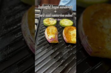 Bountiful Bagel Sandwich (Easy recipe from fresh produce) with Herbs & Nectarine salad #shorts #food