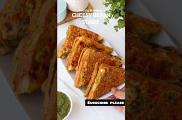 Cheesy Besan Toast is My Favorite/Cheesy Toast/Breakfast #shorts #reels #healthy