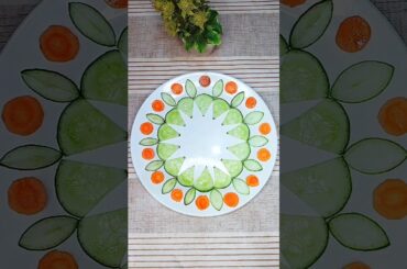 Cucumber Carrot Carving ideas/vegetable art #vegetable #saladdecorationideas #shorts #cookwithsidra