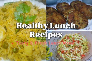 3 Healthy Lunch Recipes | Aloo Matar Pulao, Cabbage Salad & Black Chickpeas Kabab by Tadka.pk