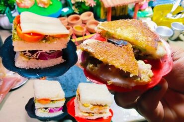 Miniature veg sandwich recipe//crispy mayonnaise sandwich//healthy breakfast recipe//Street style