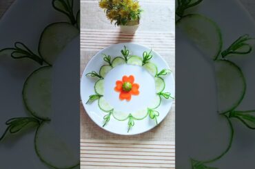 Cucumber carving ideas l Vegetable Cutting tricks #saladcarving #cucumbercarving #shorts #saladideas