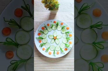 Cucumber Carving design l Cucumber salad art #cucumbercutting #vegetableart #foodart #shorts #art