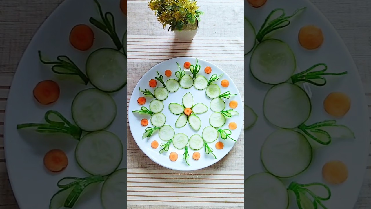 Cucumber Carving design l Cucumber salad art #cucumbercutting #vegetableart #foodart #shorts #art Cucumber Carving design l Cucumber salad art #cucumbercutting #vegetableart #foodart #shorts #art
