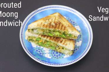 Sprouted Moong Sandwich - Healthy Sandwich Recipes For Weight Loss - Sprouts Chana Sandwich Recipe