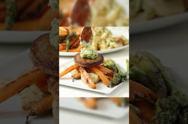 Healthy Pesto Dinner in Minutes | Pork Patty Pesto and Asparagus Spears.  #recipes #healthycooking