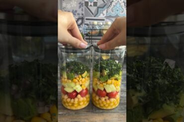 Veggie salad jar|Healthy Meal Prep Idea #trending #fyp #diy #viralvideo