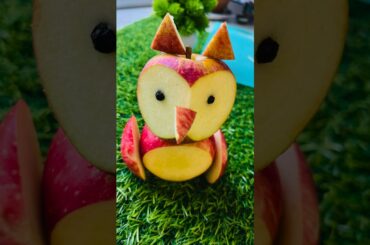 Fun & Easy Apple Owl Carving Tutorial | Quick Snack Recipe Ideas for Kids #shorts #ytshorts