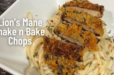 Lion's Mane Shake n Bake Pork Flavored Chops | Healthy dinner ideas