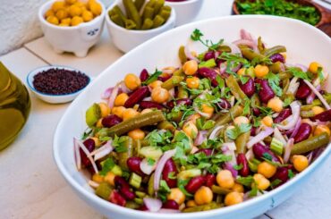 Making Healthy Three Bean Salad | Satisfying Quick and Easy Salad Recipe | High On Protein