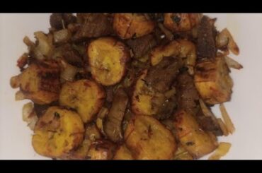 Healthy dinner recipe.. One pot spicy Beef & Plantain (dodo)