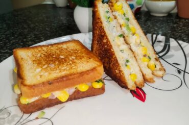 Cheese Corn Sandwich Recipe | Healthy Breakfast | Easy breakfast Recipe|Street Style Sandwich Recipe