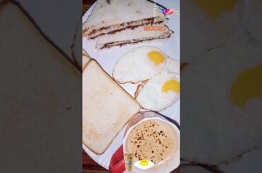 Delicious Healthy Breakfast # egg recipes #Creamy coffee #Choclate bread #fried toast #shorts
