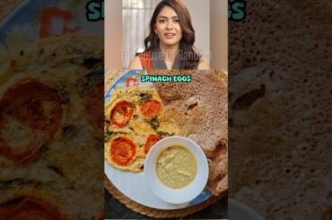 Spinach Eggs n Ragi Dosa | Mrunal Thakur's Quick and Healthy Breakfast #shorts