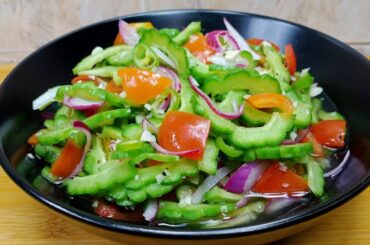 HEALTHY AND QUICK SALAD! VERY SIMPLE, EASY AND DELICIOUS! #ensaladangampalaya