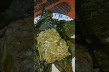 Small Fish Steam In Turmeric Leaf #fish #recipe #shortsfeed #shorts #healthy #food  #viralvideo