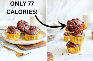 70 calorie chocolate muffins | healthy double chocolate muffins | low calorie muffins