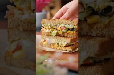 Viral Overloaded Veggie Sandwich | 10 million + views on IG | #sandwich #veggie #healthy
